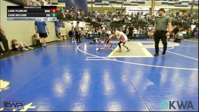 58 lbs Quarterfinal - Lane Plumlee, Mustang Bronco Wrestling Club vs Case Mccabe, Cowboy Wrestling Club