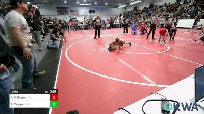 61 lbs Quarterfinal - Finn Millison, Verdigris Youth Wrestling vs Aiden Yeager, Salina Wrestling Club