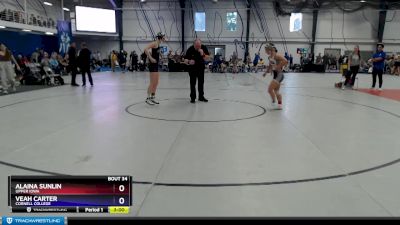 109 lbs Quarterfinal - Alaina Sunlin, Upper Iowa vs Veah Carter, Cornell College