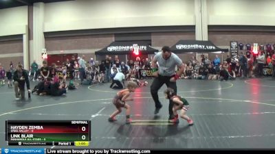 41 lbs Semis (4 Team) - Hayden Zemba, Steel Valley vs Link Blair, Panhandle All-Stars