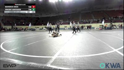 80 lbs Consi Of 8 #1 - Maverick Knox, Team Guthrie Wrestling vs Vincent Gustason, Team Tulsa Wrestling Club