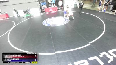 65 lbs Quarterfinal - Jonathan Woods, Highland High School Wrestling (Bakersfield) vs Jesse Martinez, California