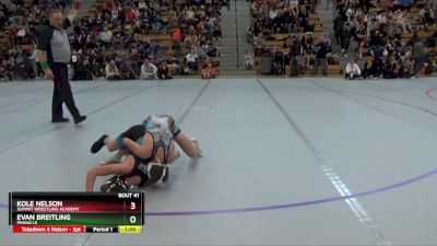 85 lbs Quarterfinal - Kole Nelson, Summit Wrestling Academy vs Evan Breitling, Pinnacle