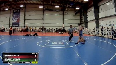 105 lbs Rd# 9- 2:15pm Saturday Final Pool - Brayden Yakich, Mile High vs Bentley Weaver, NCWAY National Team