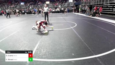 70 lbs Consi Of 8 #1 - Oakley Evans, Team Owls vs Chase Stroot, Mascoutah High School