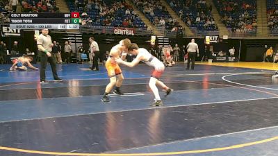 130 lbs Round Of 16 - Colt Bratton, Mifflin County vs Tibor Toth, Pittston