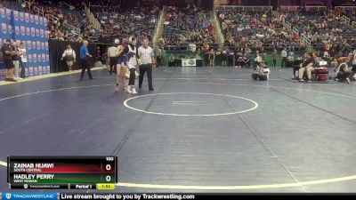 100 lbs Quarterfinal - Zainab Hijawi, South Central vs Hadley Perry, West Rowan