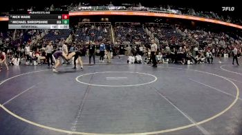 1A 215 lbs Semifinal - Michael Shropshire, Uwharrie Charter Academy vs Nick Wade, Rosewood High School