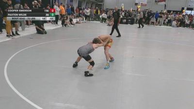 75 lbs Cons. Rd Of 32 - Paxton Wilde, Jackrabbit Wrestling Academy vs Cooper Emerson, Team Tulsa Wrestling Club