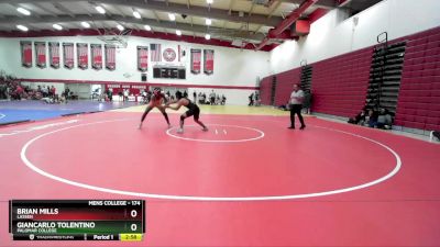 174 lbs Cons. Round 2 - Giancarlo Tolentino, Palomar College vs Brian Mills, Lassen