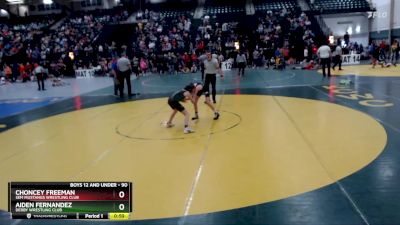 90 lbs Cons. Semi - Aiden Fernandez, Derby Wrestling Club vs Choncey Freeman, SEM Mustangs Wrestling Club