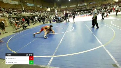 116 lbs Semifinal - Dylan Saba, Black Fox Wrestling Academy vs Urijah Duran, Duran Elite