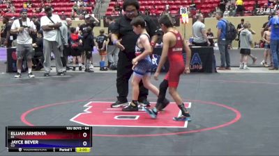 84 lbs Round 1 - Elijah Armenta, KS vs Jayce Bever, CO