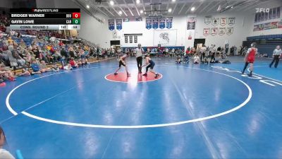 90 lbs Cons. Round 2 - Bridger Warner, Douglas Middle School vs Gavin Lowe, Carey Jr High