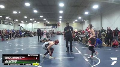 100 lbs Quarterfinal - Damon Langworthy, Reed City Youth Wrestling vs Levi Warner, Saranac Youth WC