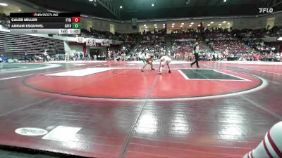 120 lbs Quarterfinals (8 Team) - Caleb Miller, FT. GIBSON vs Abram Esquivel, CATOOSA