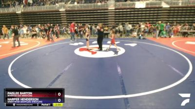 57 lbs Cons. Semi - Paislee Barton, Riverton USA Wrestling vs Harper Henderson, Green River Grapplers Wrestling