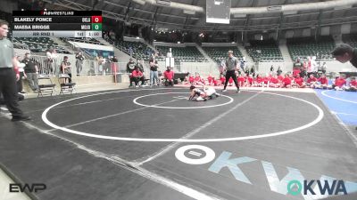 37 lbs Rr Rnd 1 - Blakely Ponce, Oklahoma Supergirls 9U vs Maesa Brigge, Mojo Grappling Academy