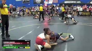 70 lbs Round 5 (6 Team) - Cayden Mango, Combative Sports Athletic Center vs Lennox Pao, Untouchables Purple