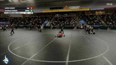 120 lbs 13th Place Match - Aiden Kiesey, Linn-Mar vs Charlie Strezo, New Lenox (Lincoln-Way West)