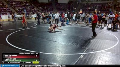 100 lbs Cons. Round 3 - Liam Felker, Bear Cave Wrestling Club vs Mace Harris, Colorado