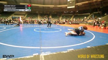 120 lbs Quarterfinal - Melissa Gallo, Gladiator Wrestling Club vs Harleigh Wiley, Roundtree Wrestling Academy