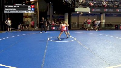 117 lbs Quarters - Stryker Kyler, Central Kansas Young Lions Wrestling Club vs Gavin Olenek, SCN Youth Wrestling Club