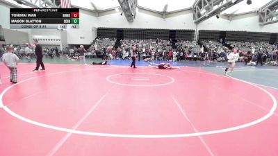 128-I lbs Consi Of 8 #1 - Yongtai Wan, Rhino Wrestling vs Mason Slatton, Sachem North