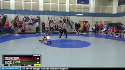 43 lbs Round 3 (4 Team) - Roman Pedigo, Plainfield Quakers vs Damien Chavez, Mishawaka