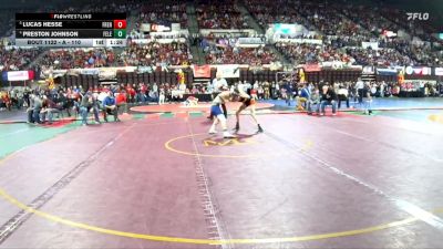 A - 110 lbs Quarterfinal - Lucas Hesse, Frenchtown vs Preston Johnson, Fergus (Lewistown)