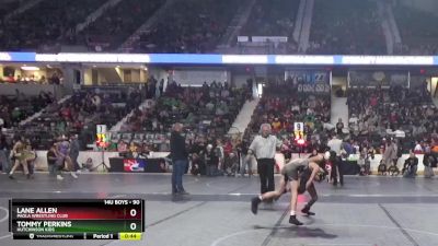 90 lbs Cons. Round 2 - Lane Allen, Paola Wrestling Club vs Tommy Perkins, Hutchinson Kids
