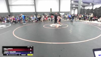 74 lbs Cons. Round 2 - Mila Smith, Oregon vs Creed Walker, Orting Jr. Cardinals Wrestling