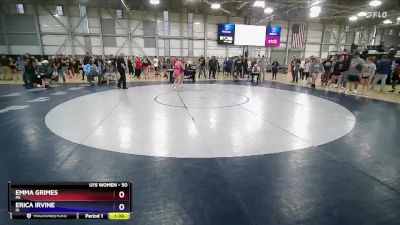 50 lbs Champ. Round 2 - Emma Grimes, PA vs Erica Irvine, IA