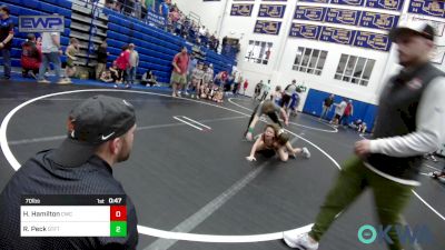 70 lbs Consi Of 4 - Harding Hamilton, Cowboy Wrestling Club vs Ryker Peck, Standfast