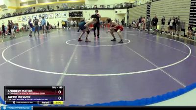 145 lbs Cons. Round 2 - Andrew Mathis, Bloomington South Wrestling Club vs Jacob Weaver, Central Indiana Academy Of Wrestling