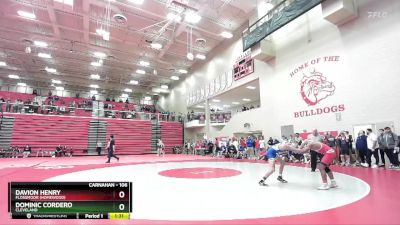 106 lbs Champ. Round 1 - Davion Henry, Flossmoor (Homewood) vs Dominic Cordero, Cleveland