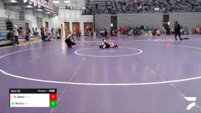 46-50 lbs Cons. Round 1 - Sawyer Reed, Midwest Xtreme Wrestling vs Ayden Myers, Boonville Wrestling Club