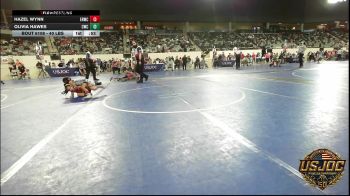 40 lbs 5th Place - Hazel Wynn, El Reno Wrestling Club vs Olivia Hawes, Cowboy Wrestling Club
