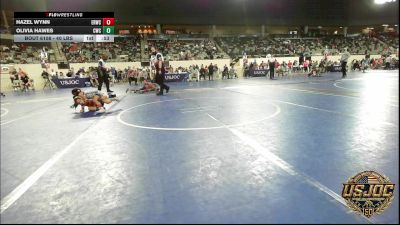 40 lbs 5th Place - Hazel Wynn, El Reno Wrestling Club vs Olivia Hawes, Cowboy Wrestling Club