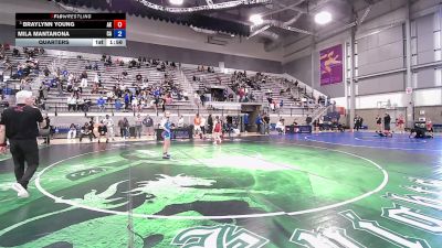 U15 Women - 62 lbs Quarters - Braylynn Young, AK vs Mila Mantanona, CA