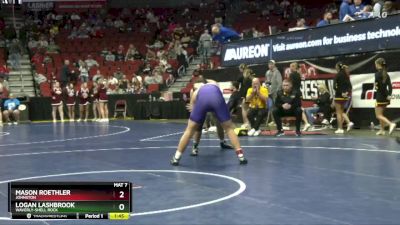 3A-215 lbs Champ. Round 1 - Mason Roethler, Johnston vs Logan Lashbrook, Waverly-Shell Rock