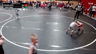 45 lbs Cons. Quarters - Stetzen Scott, Kimberly Bulldog Wrestling Club vs Ryett Ferry, Snake River Wrestling Club