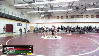 109 lbs Quarterfinal - Lily Serrano, Sacramento City College vs Maya Vazquez, Santa Ana College