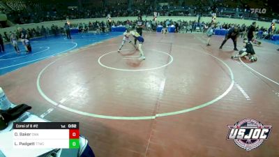 88 lbs Consi Of 8 #2 - Oliver Baker, Oklahoma Wrestling Academy vs Lane Padgett, Team Tulsa Wrestling Club