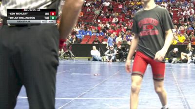 2A-106 lbs Semifinal - Coy Mehlert, Union, LaPorte City vs Dylan Williamson, Van Meter