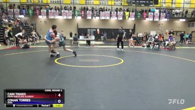 190 lbs Cons. Round 2 - Cain Tigges, Moen Wrestling Academy vs Cohan Torres, Iowa