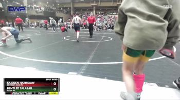 92 lbs Cons. Round 1 - Kaidden Hathaway, Bourbon County vs Bentlee Salazar, Maize WC