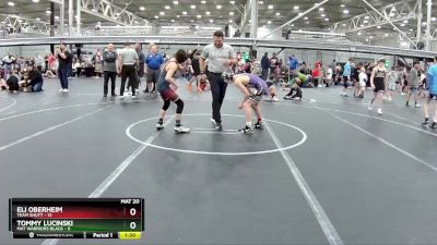 92 lbs Round 3 (4 Team) - Eli Oberheim, Team Shutt vs Tommy Lucinski, Mat Warriors Black