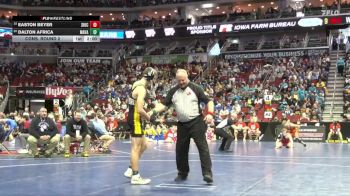 1A-165 lbs Cons. Round 2 - Easton Beyer, Sibley-Ocheyedan vs Dalton Africa, Maquoketa Valley