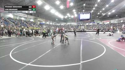 43 lbs Round Of 16 - Phoenix Benavides, Sargent Farmers vs Luis Bejarano, Westy Futures